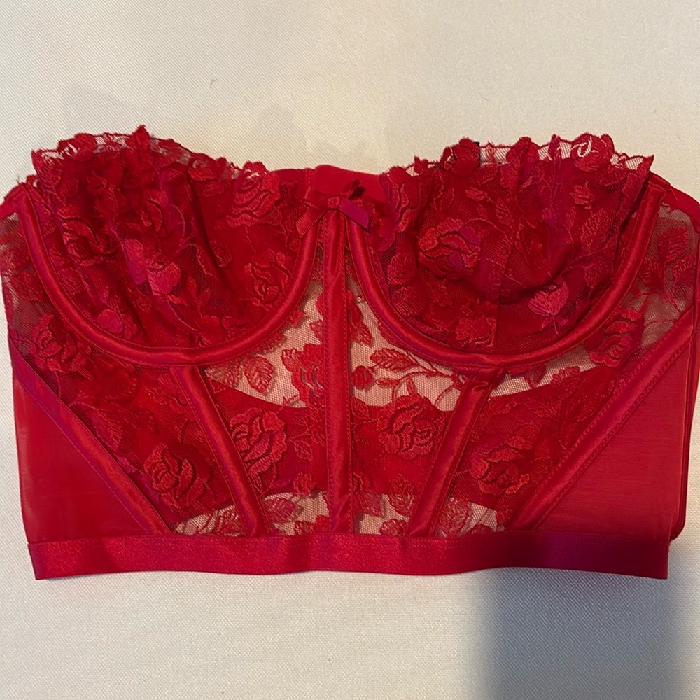 For love and lemons lemons rose petals crop bustier corset EUC
